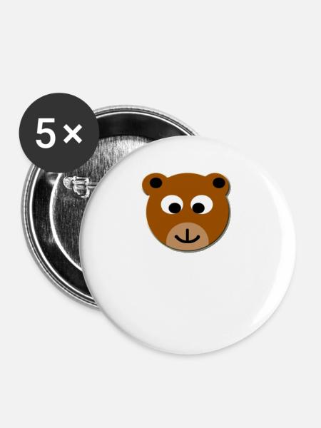 bärig - Buttons klein 25 mm (5er Pack) - Weiß
