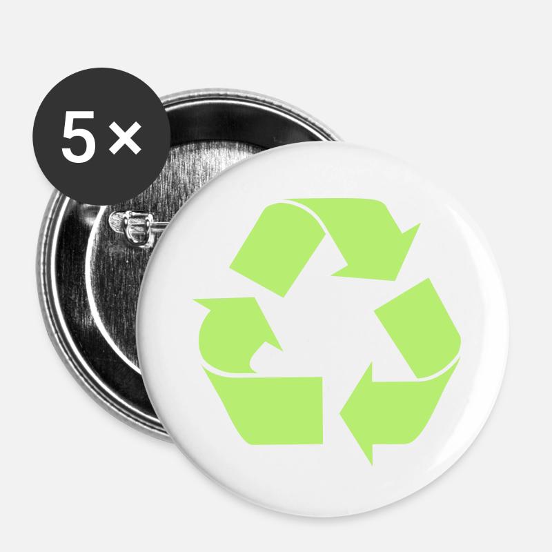 Recycle - Buttons small 1''/25 mm (5-pack) - white