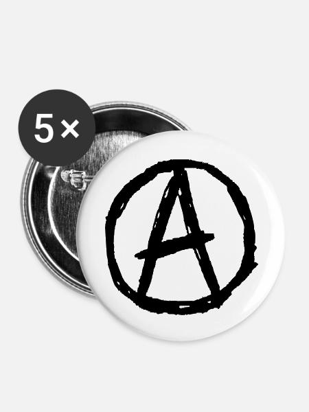 Punk - Buttons klein 25 mm (5er Pack) - Weiß