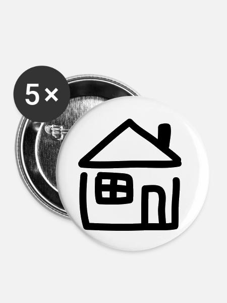 Haus - Line - Buttons klein 25 mm (5er Pack) - Weiß