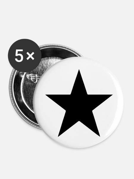 Stern - Buttons klein 25 mm (5er Pack) - Weiß