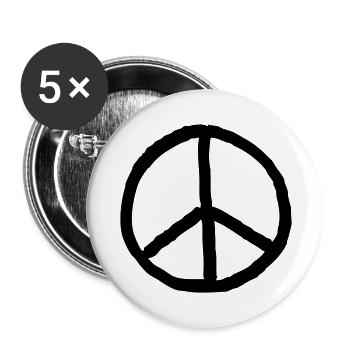 Signe de paix - Lot de 5 petits badges (25 mm) - blanc - Devant