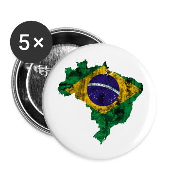 Brazil - Buttons small 1''/25 mm (5-pack) - white - Front