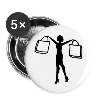 Woman Shopping - Buttons small 1''/25 mm (5-pack) - white - Front