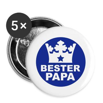 Bester Papa - Buttons klein 25 mm (5er Pack) - Weiß - Vorne