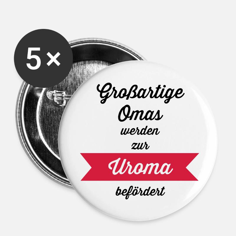 Großartige Omas - Buttons klein 25 mm (5er Pack) - Weiß
