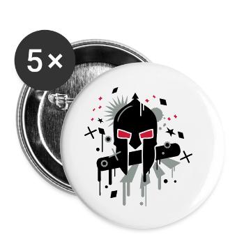 casque de Spartan - Lot de 5 petits badges (25 mm) - blanc - Devant