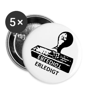 Erledigt - Stempel - Abi - Buttons klein 25 mm (5er Pack) - Weiß - Vorne