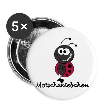Motschekiebchen/Marienkäfer - Buttons klein 25 mm (5er Pack) - Weiß - Vorne