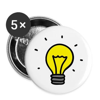 Light bulb - idea 3 - Buttons small 1''/25 mm (5-pack) - white - Front