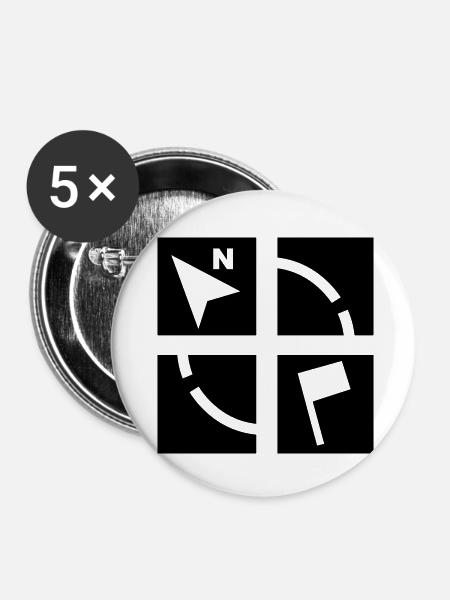 Land Surveying - Buttons klein 25 mm (5er Pack) - Weiß