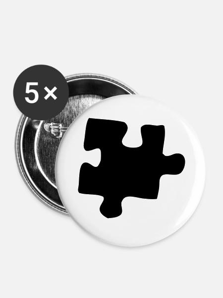 puzzle - Buttons klein 25 mm (5er Pack) - Weiß