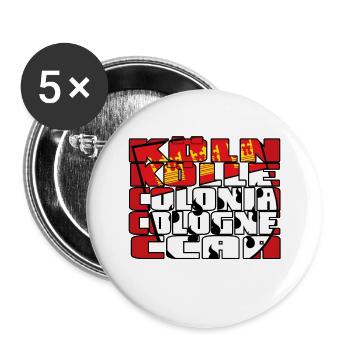 Köln Namen - Buttons klein 25 mm (5er Pack) - Weiß - Vorne