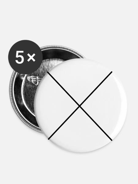 Kreuz - Buttons klein 25 mm (5er Pack) - Weiß