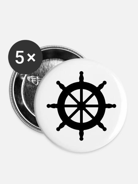 Steuerrad - Buttons klein 25 mm (5er Pack) - Weiß