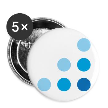 Blue dots 800x800 - Buttons klein 25 mm (5er Pack) - Weiß - Vorne