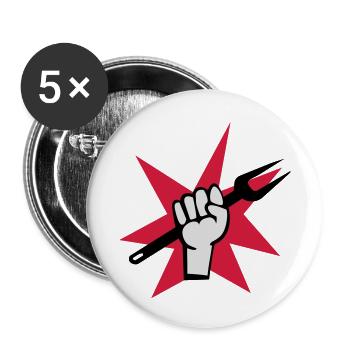 Grill - Lot de 5 petits badges (25 mm) - blanc - Devant