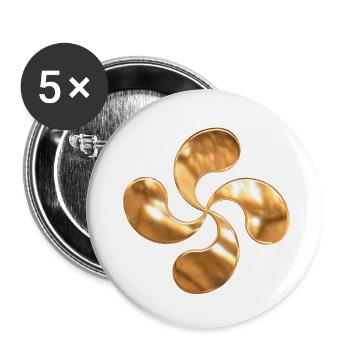 Basque cross - Buttons small 1''/25 mm (5-pack) - white - Front
