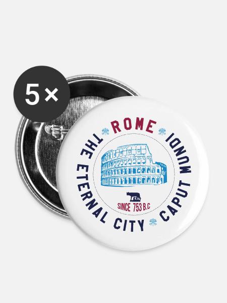 ROME - Buttons klein 25 mm (5er Pack) - Weiß