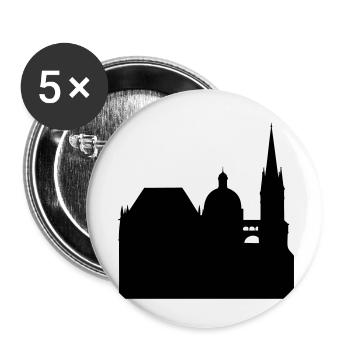 aachener dom - Buttons klein 25 mm (5er Pack) - Weiß - Vorne