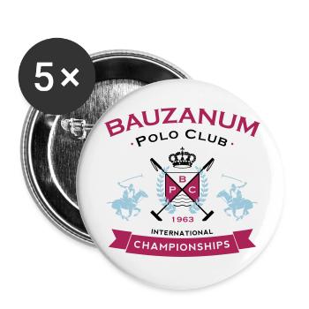 BAUZANUM POLO CLUB - Buttons klein 25 mm (5er Pack) - Weiß - Vorne