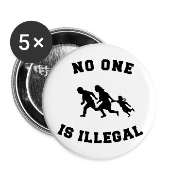 no one is illegal - Lot de 5 petits badges (25 mm) - blanc - Devant