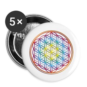 flower of life - Buttons small 1''/25 mm (5-pack) - white - Front