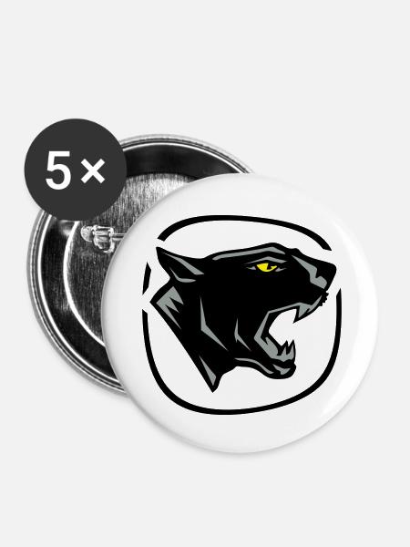 panther - Buttons klein 25 mm (5er Pack) - Weiß