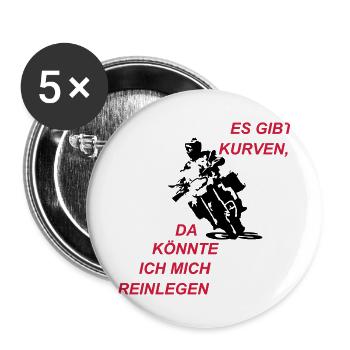 Es gibt Kurven - Buttons klein 25 mm (5er Pack) - Weiß - Vorne
