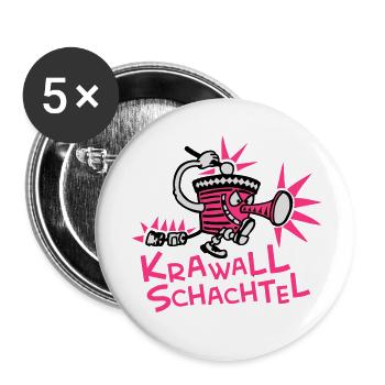 krawallschachtel in Bunt - Buttons klein 25 mm (5er Pack) - Weiß - Vorne