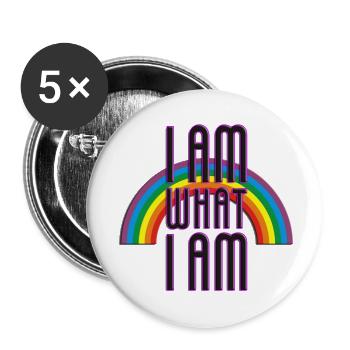 JE SUIS CE QUE JE SUIS - RAINBOW - Lot de 5 petits badges (25 mm) - blanc - Devant
