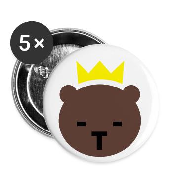 Ours de Berlin - Lot de 5 petits badges (25 mm) - blanc - Devant