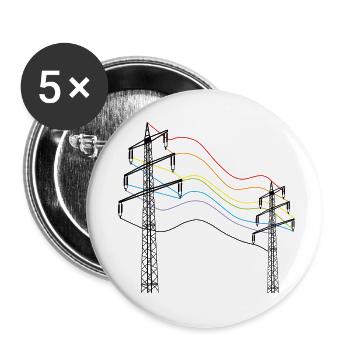 unter strom - Buttons klein 25 mm (5er Pack) - Weiß - Vorne