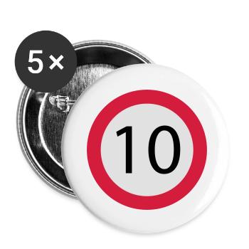 10 - Buttons klein 25 mm (5er Pack) - Weiß - Vorne