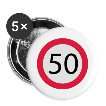 50 - Buttons small 1''/25 mm (5-pack) - white - Front