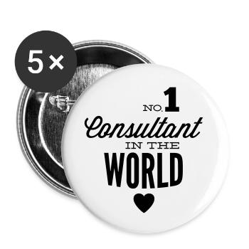 Best consultant of the world - Buttons small 1''/25 mm (5-pack) - white - Front
