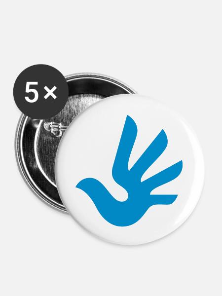 HumanRights Logo - Buttons klein 25 mm (5er Pack) - Weiß
