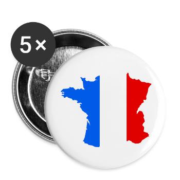 France - Buttons small 1''/25 mm (5-pack) - white - Front