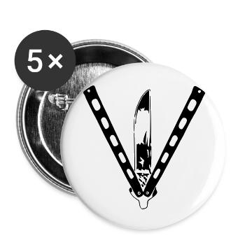Butterfly - Buttons klein 25 mm (5er Pack) - Weiß - Vorne