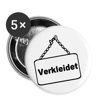 Party Shirt ,Feiern , Karneval, Verkleidet(25) - Buttons klein 25 mm (5er Pack) - Weiß - Vorne