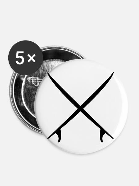 crossed boards - Buttons klein 25 mm (5er Pack) - Weiß