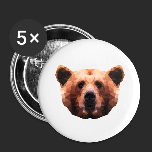 Low-Poly Bear - Buttons klein 25 mm (5er Pack)