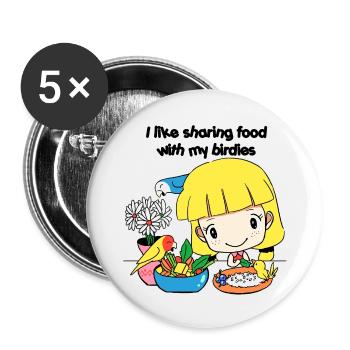 Sharing food - Buttons small 1''/25 mm (5-pack) - white - Front