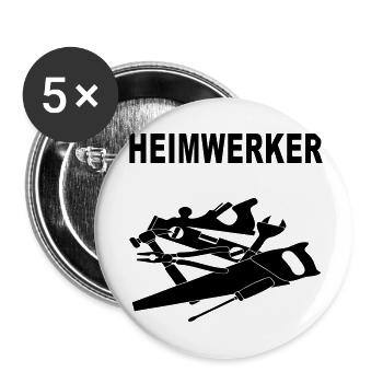 heimwerker - Buttons klein 25 mm (5er Pack) - Weiß - Vorne