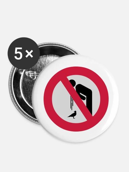 Don't Barf on Birds () - Buttons klein 25 mm (5er Pack) - Weiß