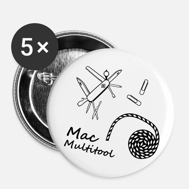 Multitool penknife paperclip Funny - Buttons small 1''/25 mm (5-pack) - white