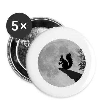 Moon squirrels full moon night Acorn - Buttons small 1''/25 mm (5-pack) - white - Front