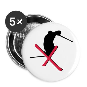 Ski - Freestyle - Buttons klein 25 mm (5er Pack) - Weiß - Vorne