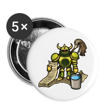 Bucket Knight - Buttons small 1''/25 mm (5-pack) - white - Front