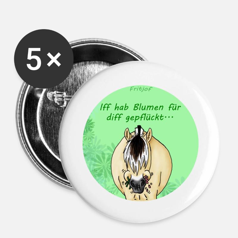 Blumen - Buttons klein 25 mm (5er Pack) - Weiß